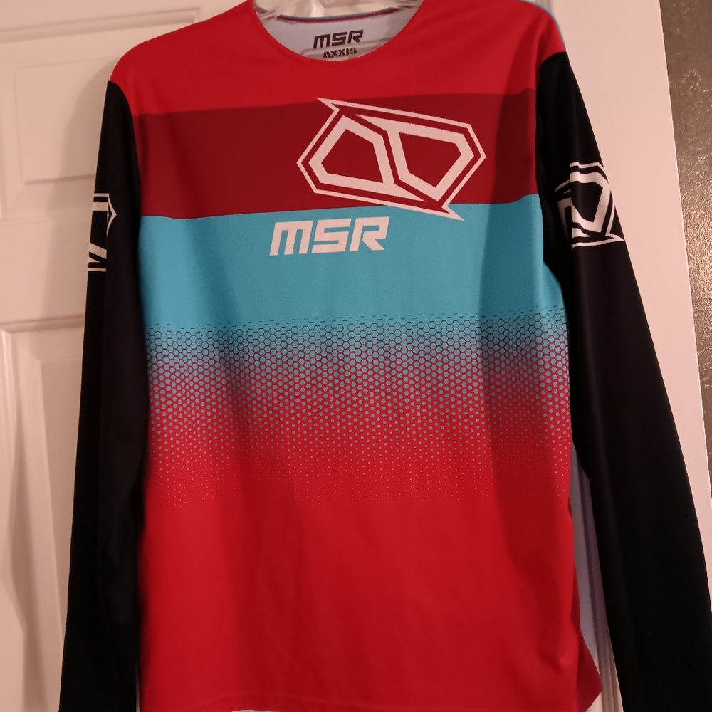 MSR Racing Dhirt Men's Red and Blue Long Sleeve Shirt